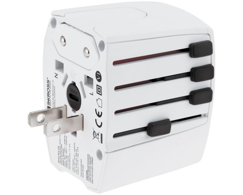 Зарядное устройство S-Kross MUV USB для путешествий, белое