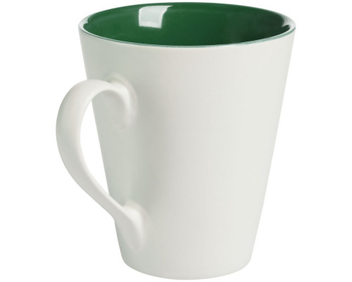 Кружка New Bell матовая, белая с зеленым