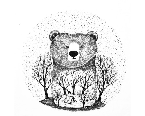 Футболка женская Bear, белая