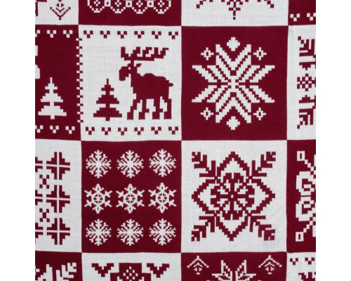 Плед Norse, бордовый с белым