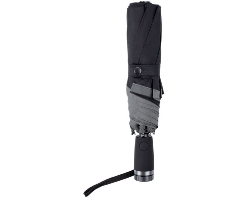 Зонт складной Gear, черный с темно-серым