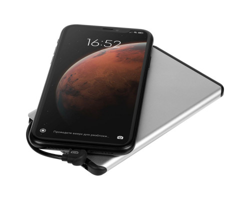 Внешний аккумулятор Double Reel 5000 мАч, серебристый