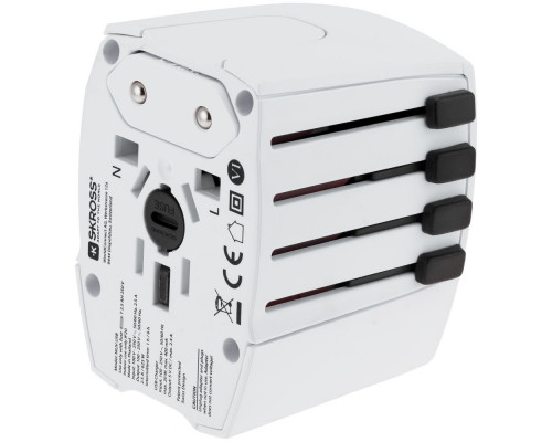 Зарядное устройство S-Kross MUV USB для путешествий, белое