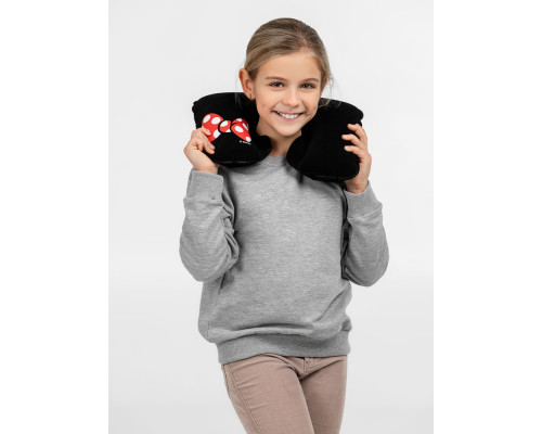 Надувная подушка под шею «Бант Минни Маус», черная