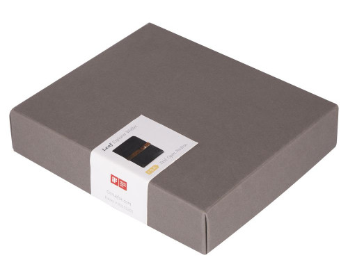 Автобумажник Leaf Explorer, черный с коричневым хлястиком