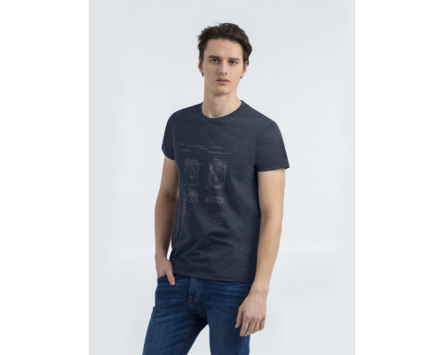 Футболка приталенная Old Patents. Lighter, синий меланж