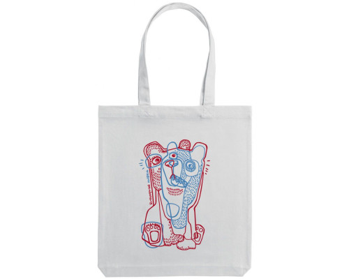 Холщовая сумка «Биполярный медведь», молочно-белая
