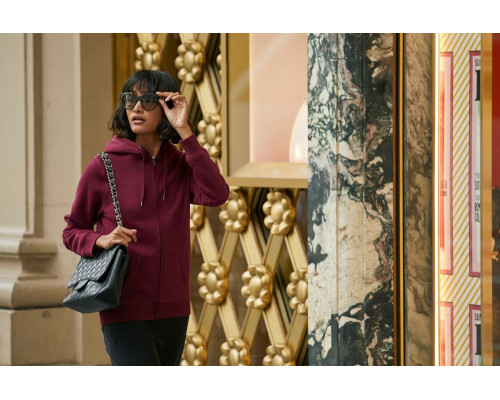 Толстовка с капюшоном на молнии женская Queen, белая