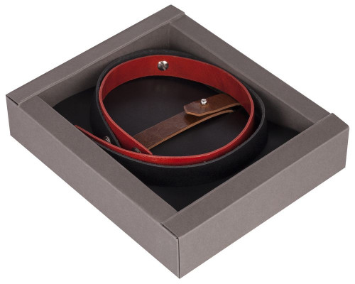 Автобумажник Leaf Explorer, черный с коричневым хлястиком