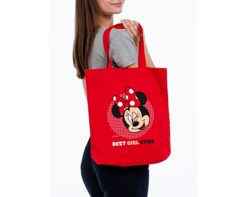 Холщовая сумка «Минни Маус. Best Girl Ever», красная