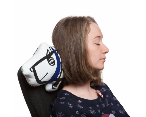 Игрушка «Собака в шарфе», большая, белая с синим