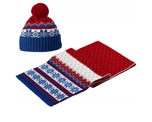 Шарф Happy View, красный с синим