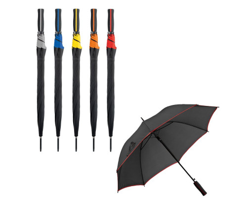 Зонт-трость Jenna, черный с красным