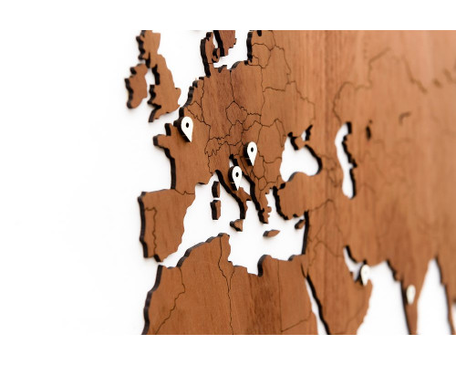 Деревянная карта мира World Map Wall Decoration Exclusive, красное дерево
