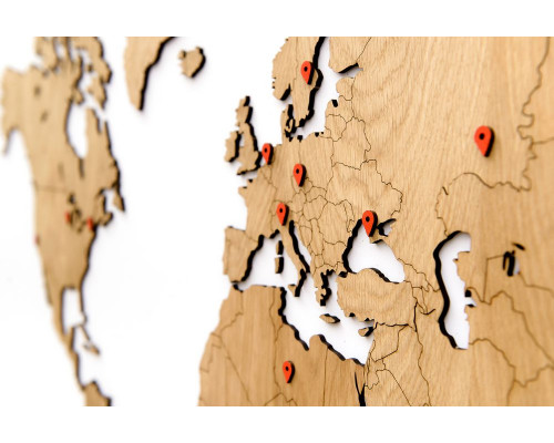 Деревянная карта мира World Map Wall Decoration Exclusive, дуб