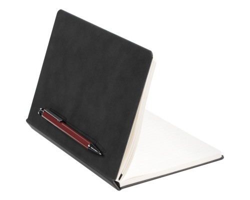 Ежедневник Magnet с ручкой, черный с коричневым