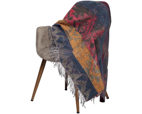 Плед Navajo, сине-бордовый