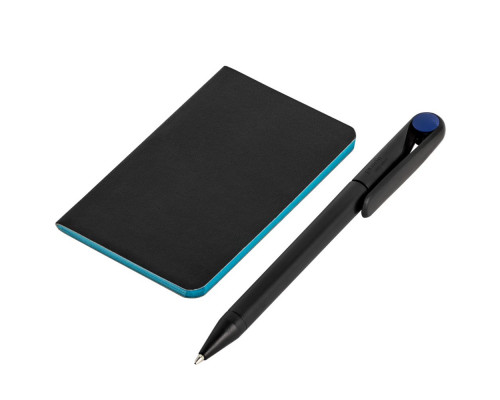 Блокнот Excentrica, черный с голубым