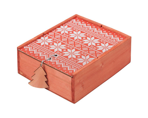 Коробка деревянная «Скандик», средняя, красная