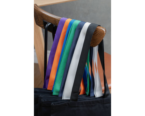 Холщовая сумка BrighTone, черная с темно-синими ручками