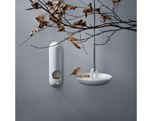 Кормушка для птиц Bird Feeder Tube, настенная, белая