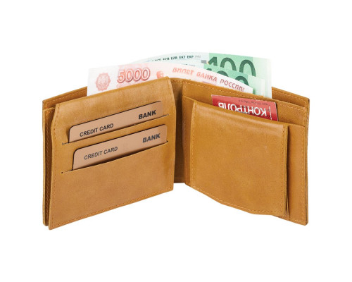 Портмоне Apache, с отделением для мелочи, горчичное