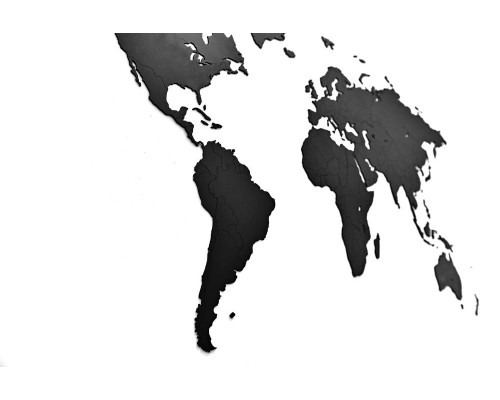 Деревянная карта мира World Map Wall Decoration Large, черная