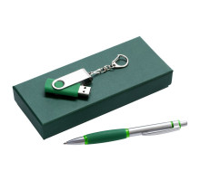 Набор Notes: ручка и флешка 8 Гб, зеленый
