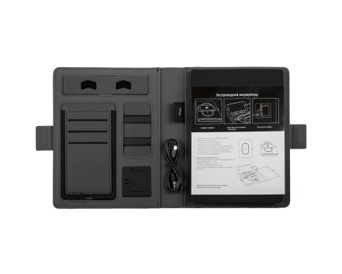 Органайзер Midstream с блокнотом и аккумулятором, черный