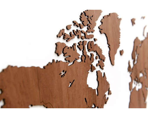 Деревянная карта мира World Map Wall Decoration Exclusive, красное дерево
