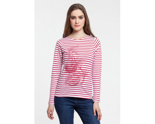 Футболка женская Grand Granat, белая с красным