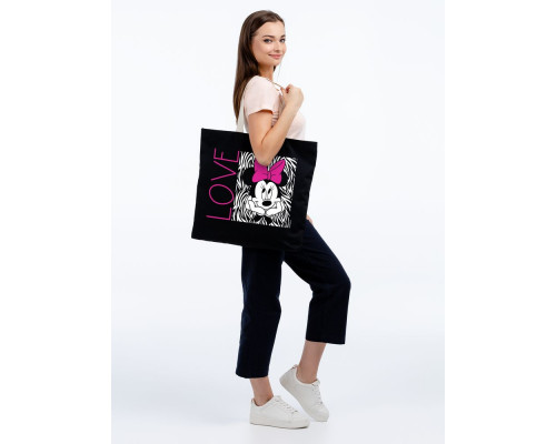 Холщовая сумка «Минни Маус. In Love», черная