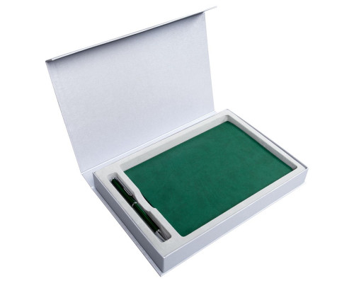 Коробка Silk под ежедневник и ручку, серебристая