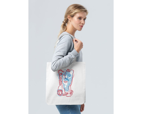 Холщовая сумка «Биполярный медведь», молочно-белая