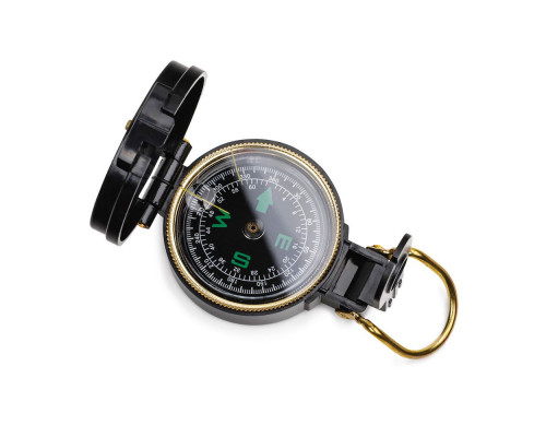 Туристический компас Azimuth, черный с золотой каймой