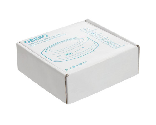 Фонарь с функцией аккумулятора Obero, белый с черным