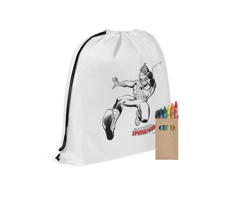 Рюкзак-раскраска с мелками Spider-Man, белый