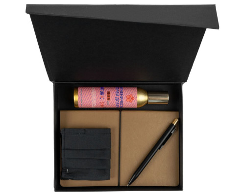 Набор Sanity с блокнотом и санитайзером, золотистый