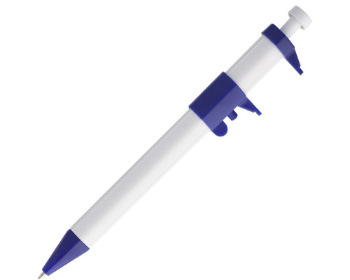 Ручка шариковая «Штангенциркуль», белая с синим