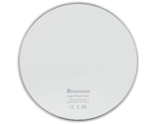 Внешний аккумулятор с подсветкой логотипа Uniscend Disc, 3000 мАч