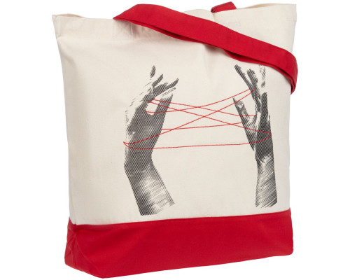 Холщовая сумка «Веревочки», красная