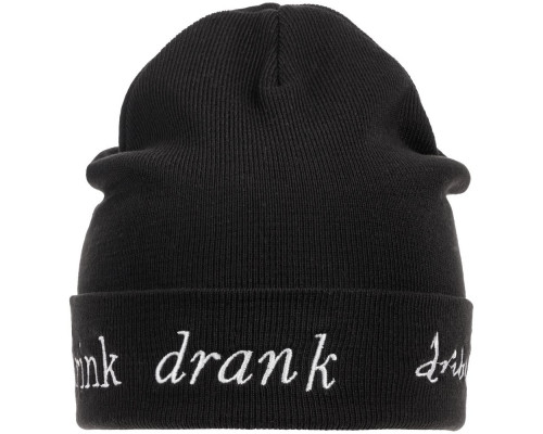 Шапка с вышивкой Drunk, черная