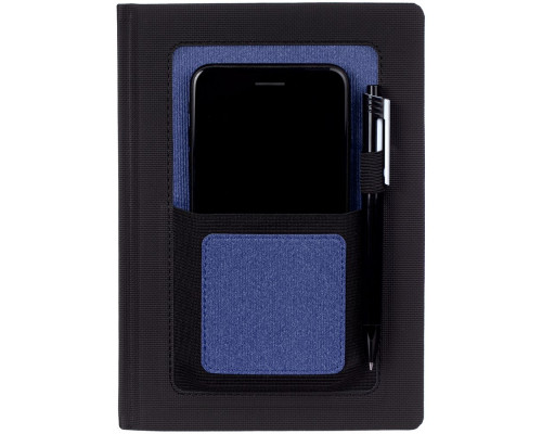 Ежедневник Mobile, недатированный, черный с синим