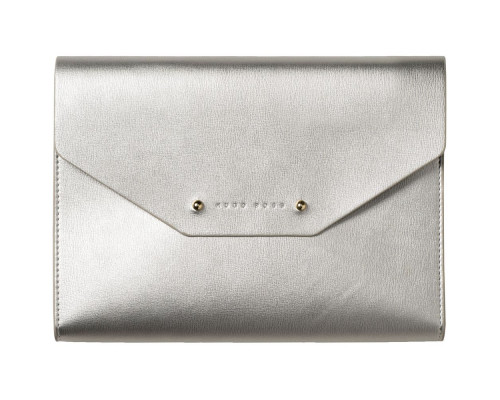 Папка Elegance с блокнотом А5, серебристая