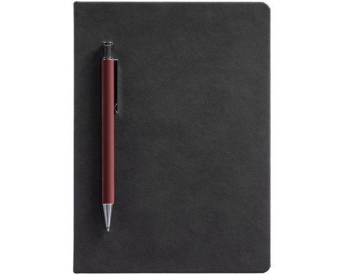 Набор Magnet с ежедневником, черный с коричневым