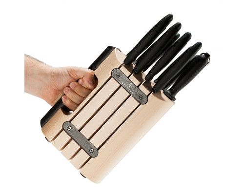 Набор кухонных ножей Victorinox Swiss Classic в деревянной подставке с овощечисткой