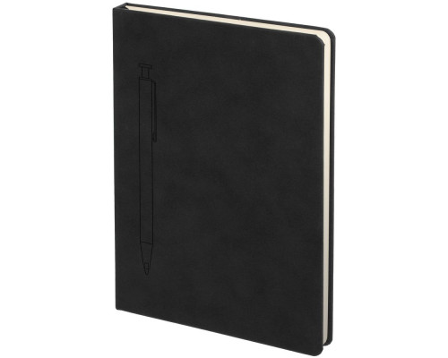 Ежедневник Magnet с ручкой, черный с коричневым