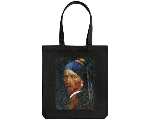 Холщовая сумка «Мужчина с жемчужной сережкой», черная