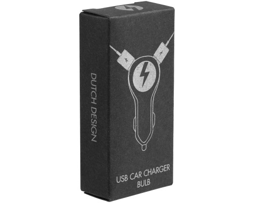 Автомобильное зарядное устройство с подсветкой Logocharger Slim, черное