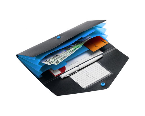 Органайзер для путешествий Envelope, черный с голубым